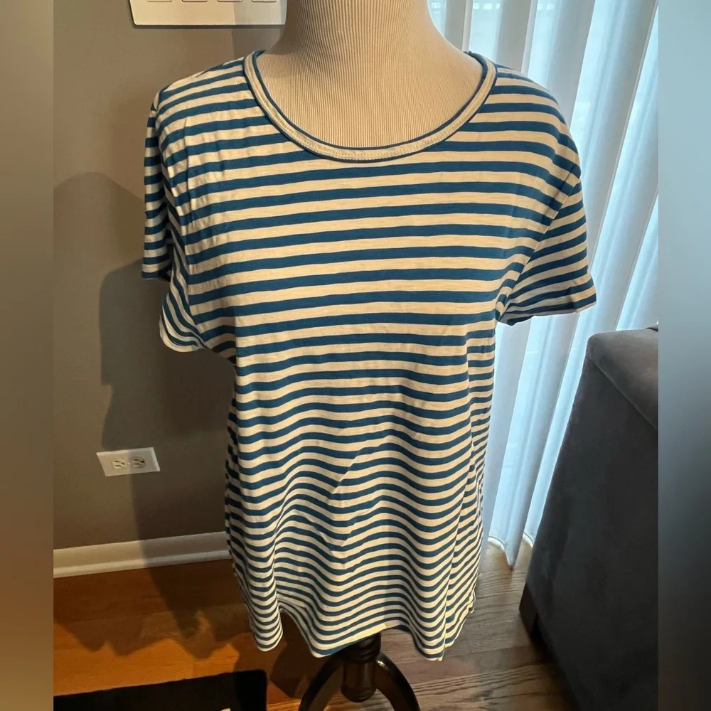 3 women’s j crew cotton striped Tshirts.   Studio tee size x-large.